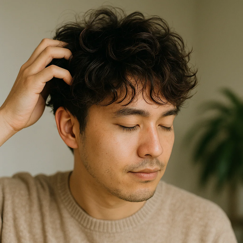 毛先につけてふんわり仕上がった例